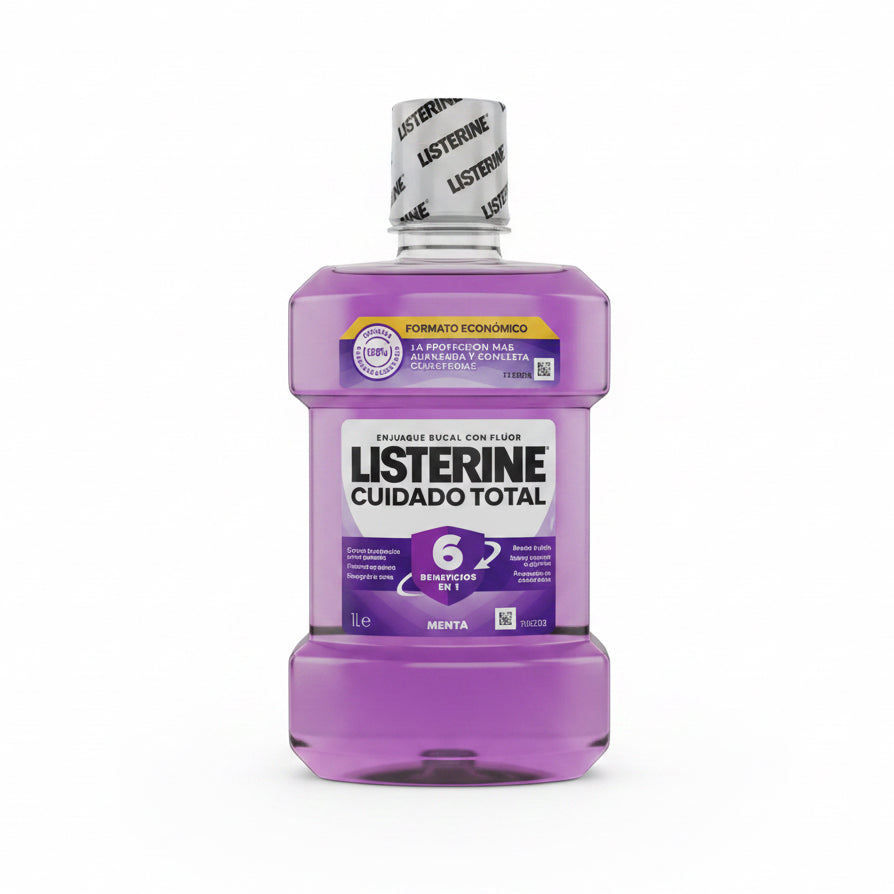 Listerine Cuidado Total – Enjuague Bucal con Flúor Sabor Menta 1 L