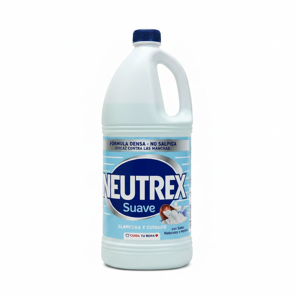 Lejía Neutrex Suave – Fórmula Densa No Salpica, con Sales Naturales y Aceites 1,9L