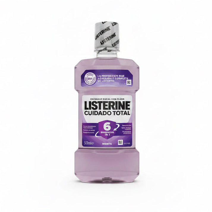 Listerine Cuidado Total – Enjuague Bucal con Flúor Sabor Menta 500 ml