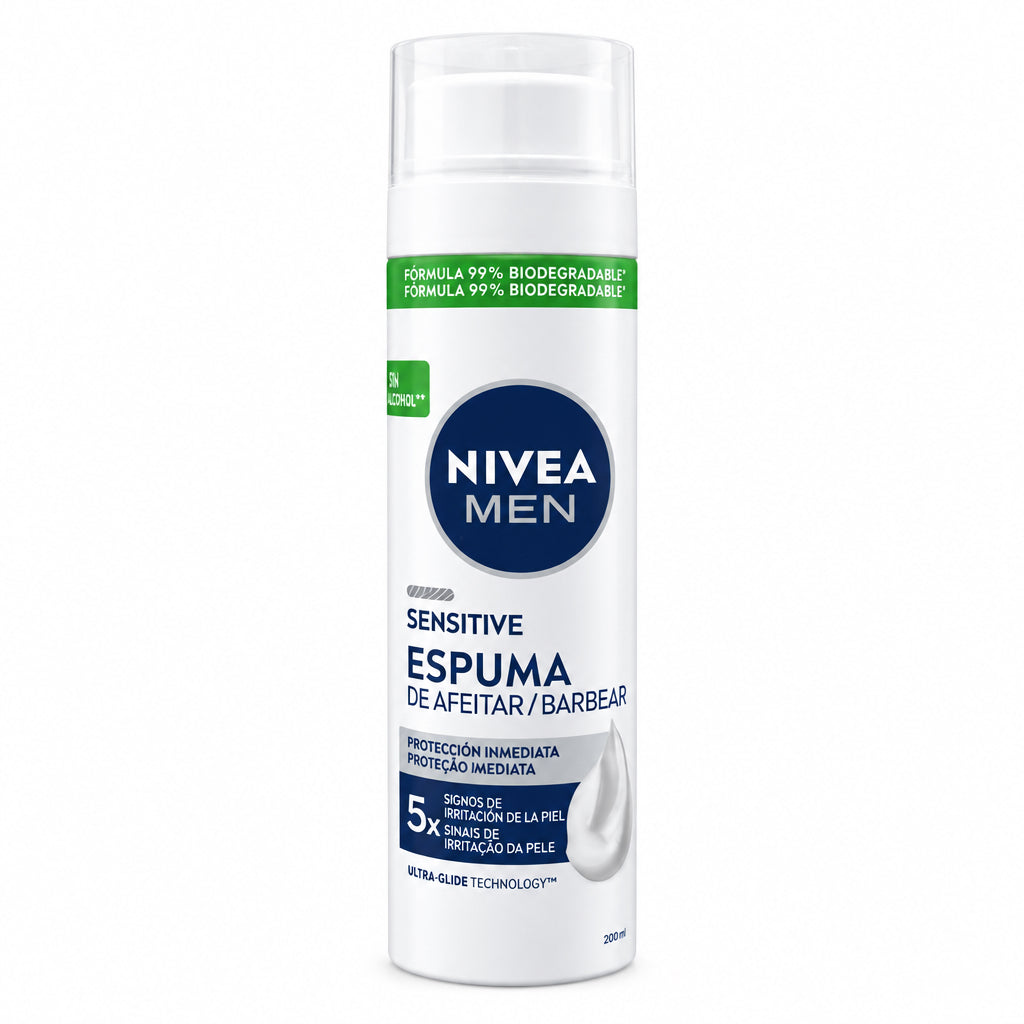 Espuma de Afeitar Sensitive Protección Inmediata 5x Nivea Men 200ml