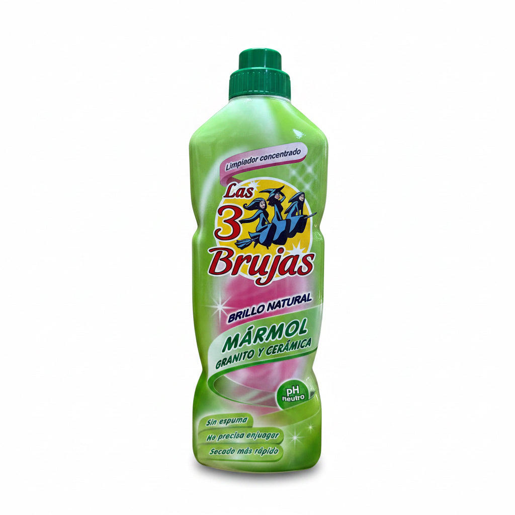 Limpiador Concentrado Las 3 Brujas Mármol, Granito y Cerámica – pH Neutro (Brillo Natural) 1L