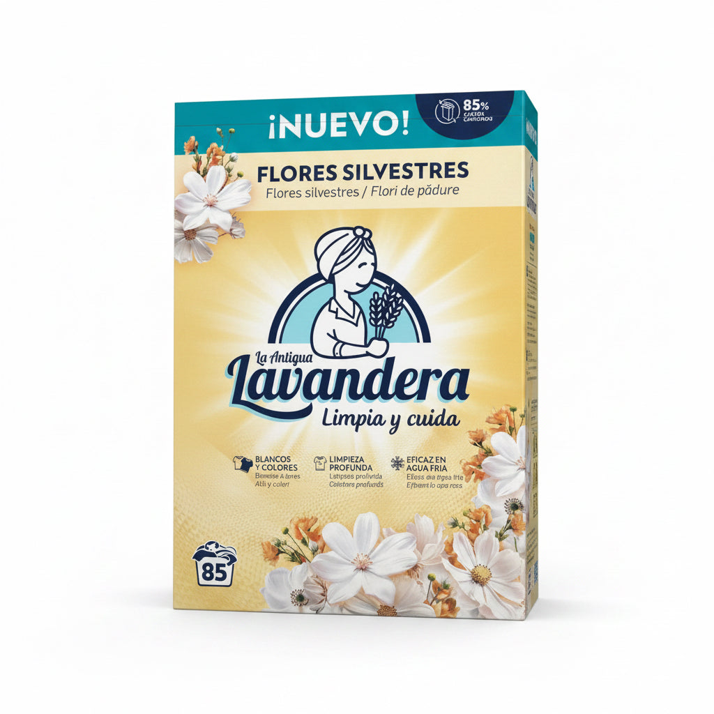Detergente en Polvo La Antigua Lavandera Flores Silvestres – 85 Lavados