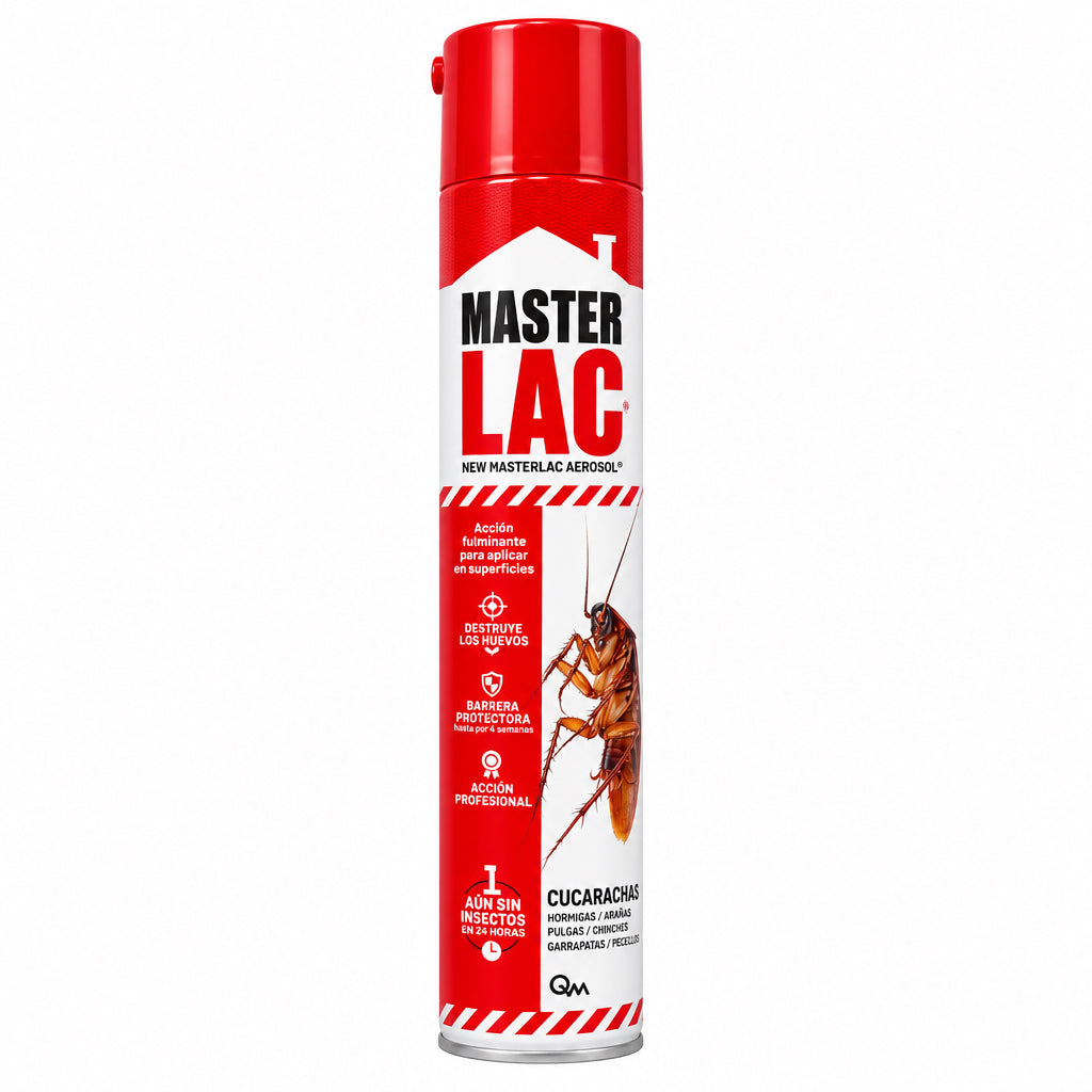 Insecticida Master Lac Aerosol 4 en 1 Acción Fulminante para Cucarachas e Insectos Rastreros 750ml