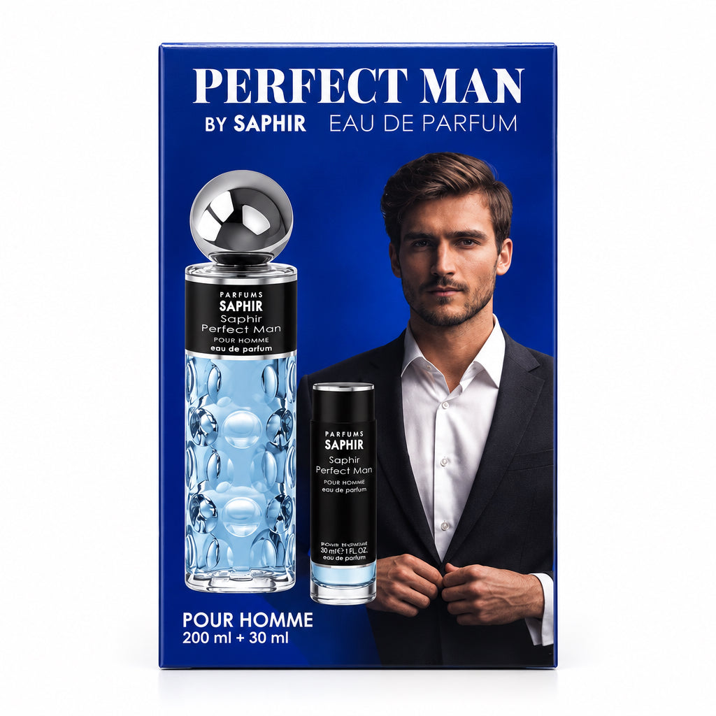 Estuche Perfect Man by Saphir Eau de Parfum Pour Homme 200 ml + 30 ml Perfume de Hombre