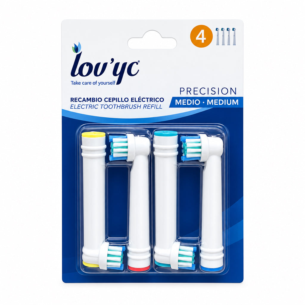Recambio de Cepillo Eléctrico Precision Medio 4 unidades Lov'yc 4und
