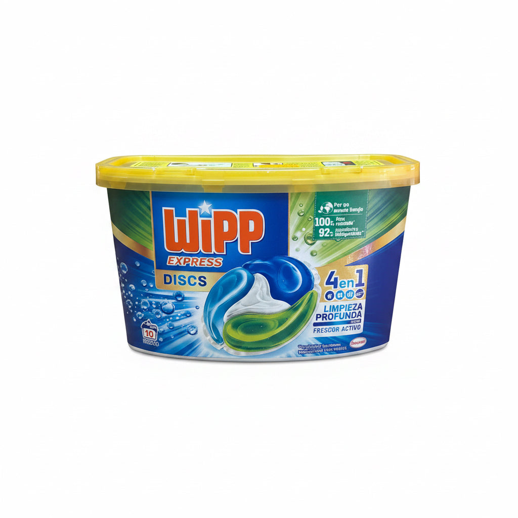 Discos de Detergente 4 en 1 Limpieza Profunda Wipp Express Discs 10 Lavados
