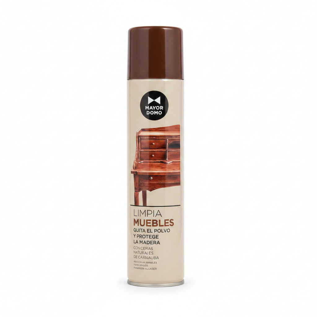 Limpiamuebles Mayordomo con Ceras Naturales de Carnauba - Quita el Polvo y Protege la Madera 400ml