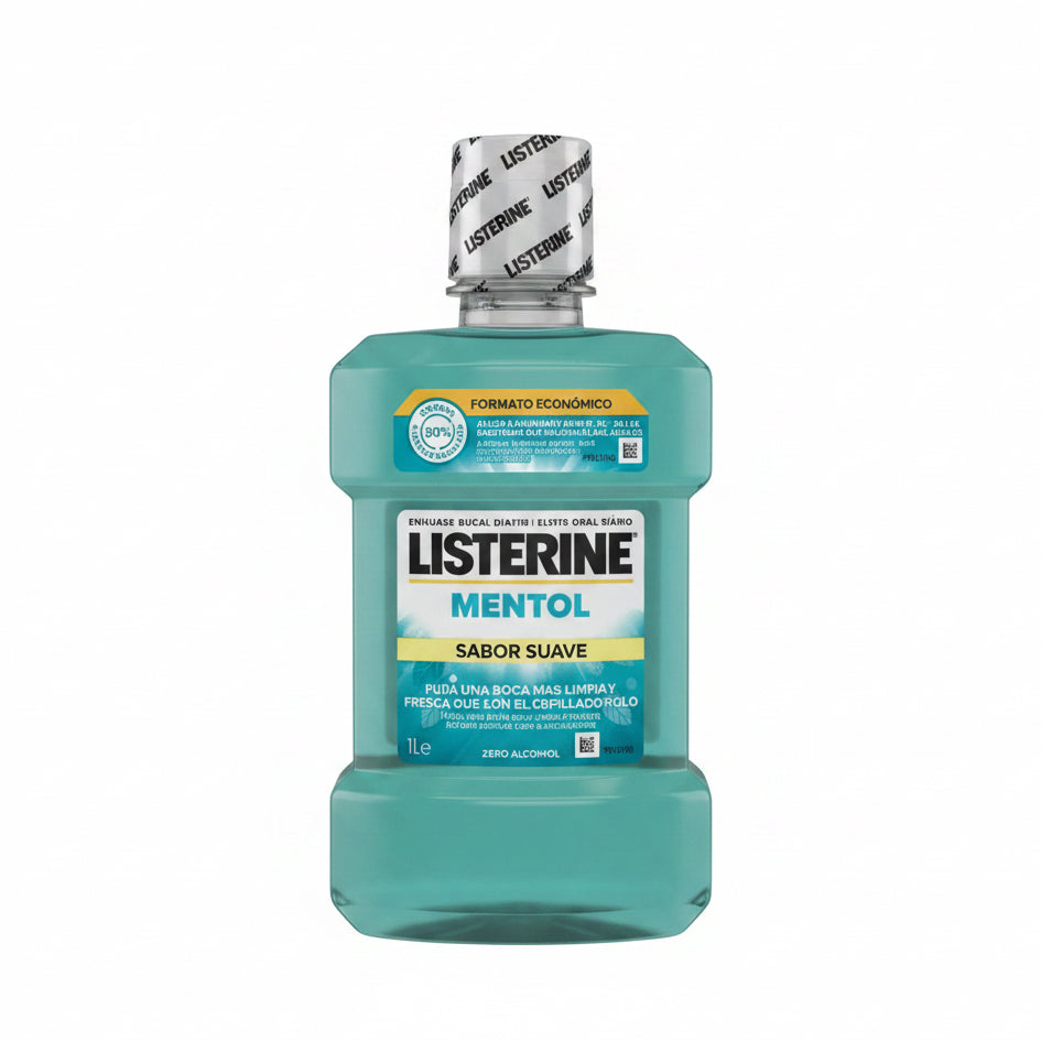 Listerine Mentol Sabor Suave – Enjuague Bucal Sin Alcohol 1 L