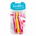 Gillette Venus 3 Dragonfruit Maquinillas de Afeitado Desechables 3 Unidades 3 Hojas Aroma a Fruta del Dragón