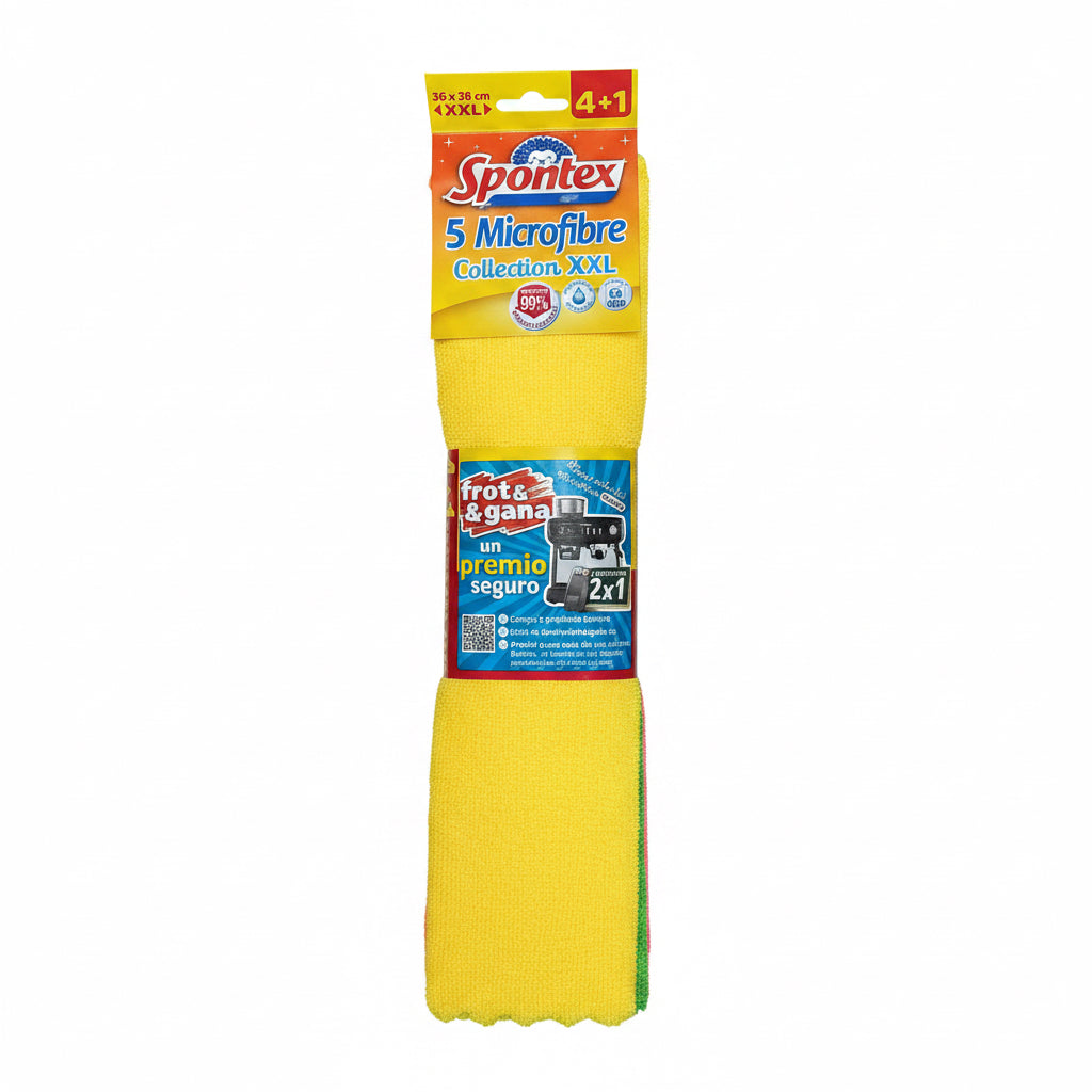 Spontex 5 Microfibre Collection XXL – Bayetas de Microfibra 36 × 36 cm