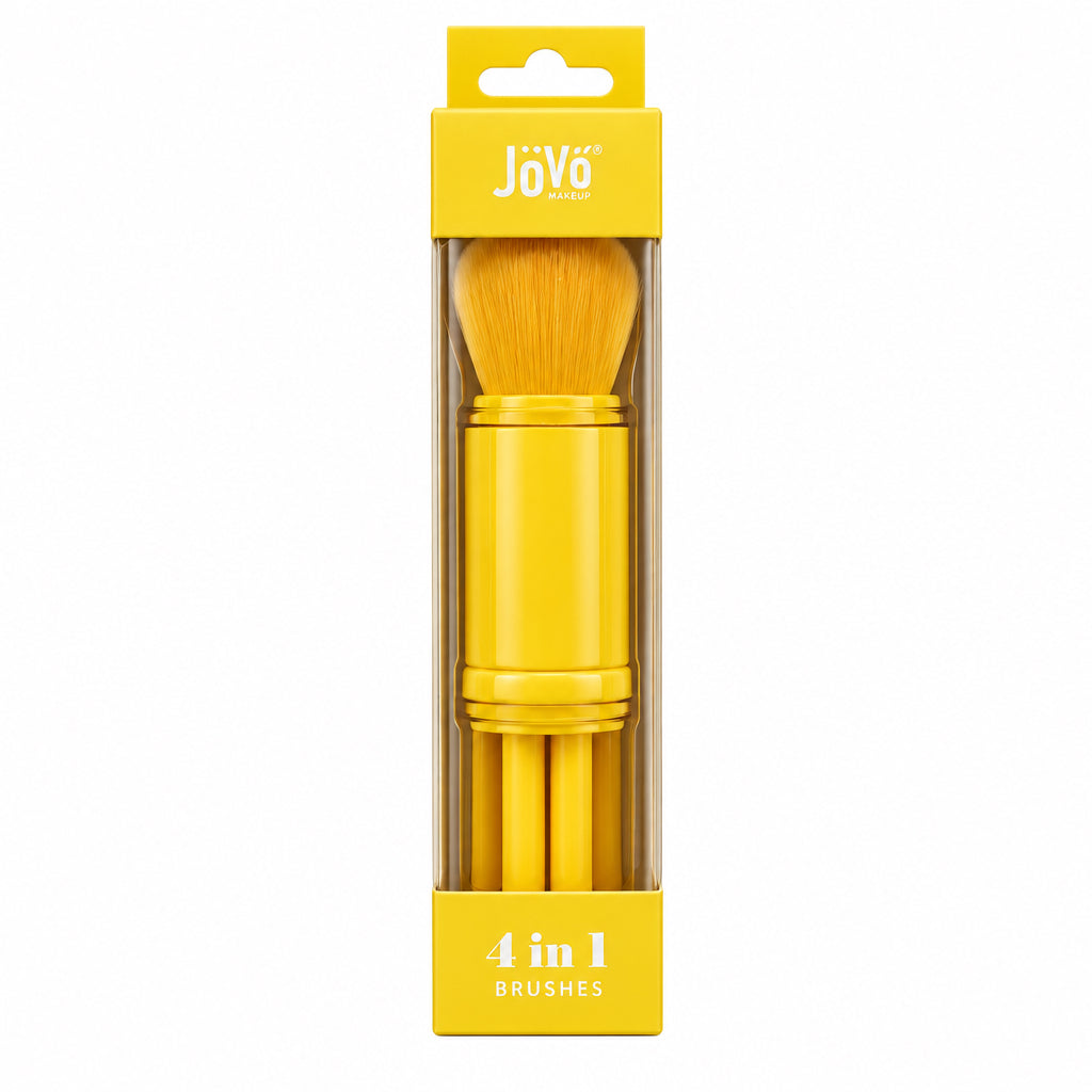 Jova Brush Set de Brochas de Maquillaje 4 en 1 Multifunción Práctico para Viaje y Belleza