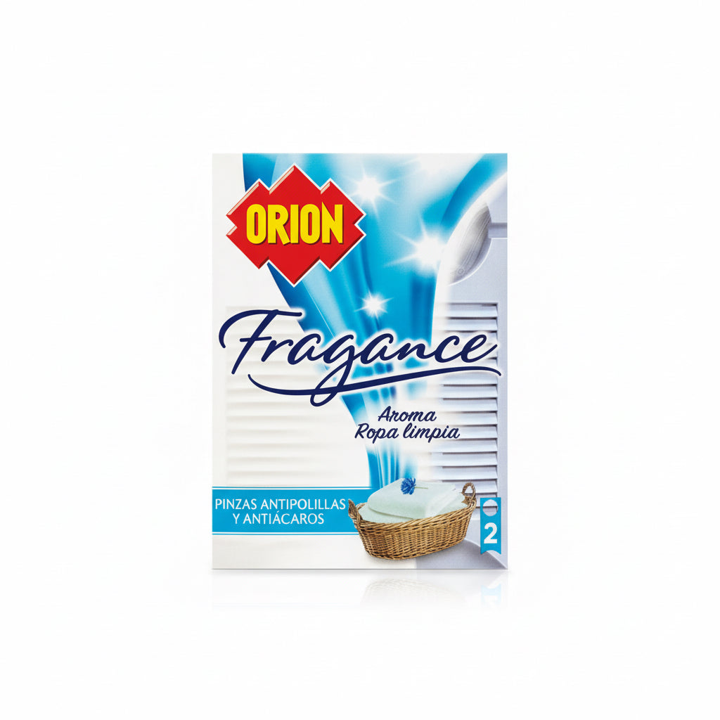 Pinzas Antipolillas y Antiácaros Fragance Aroma Ropa Limpia Orion 2 Unidades