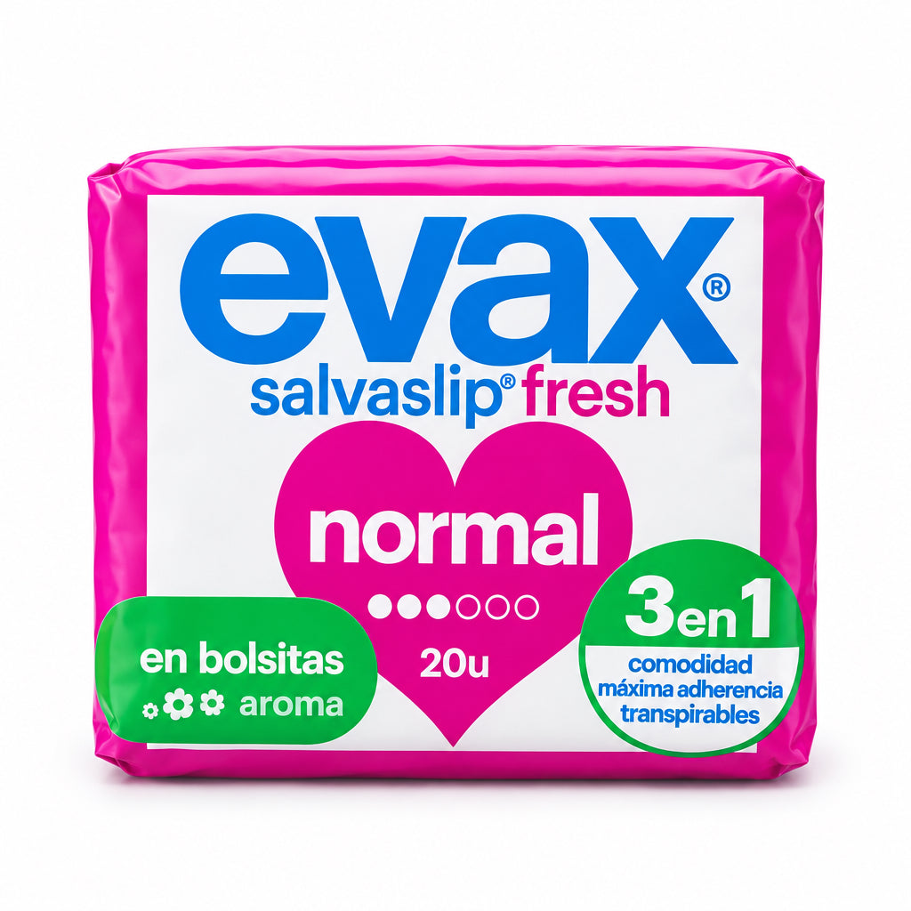 Evax Salvaslip Fresh Normal 3 en 1 en Bolsitas Aroma 20 Unidades