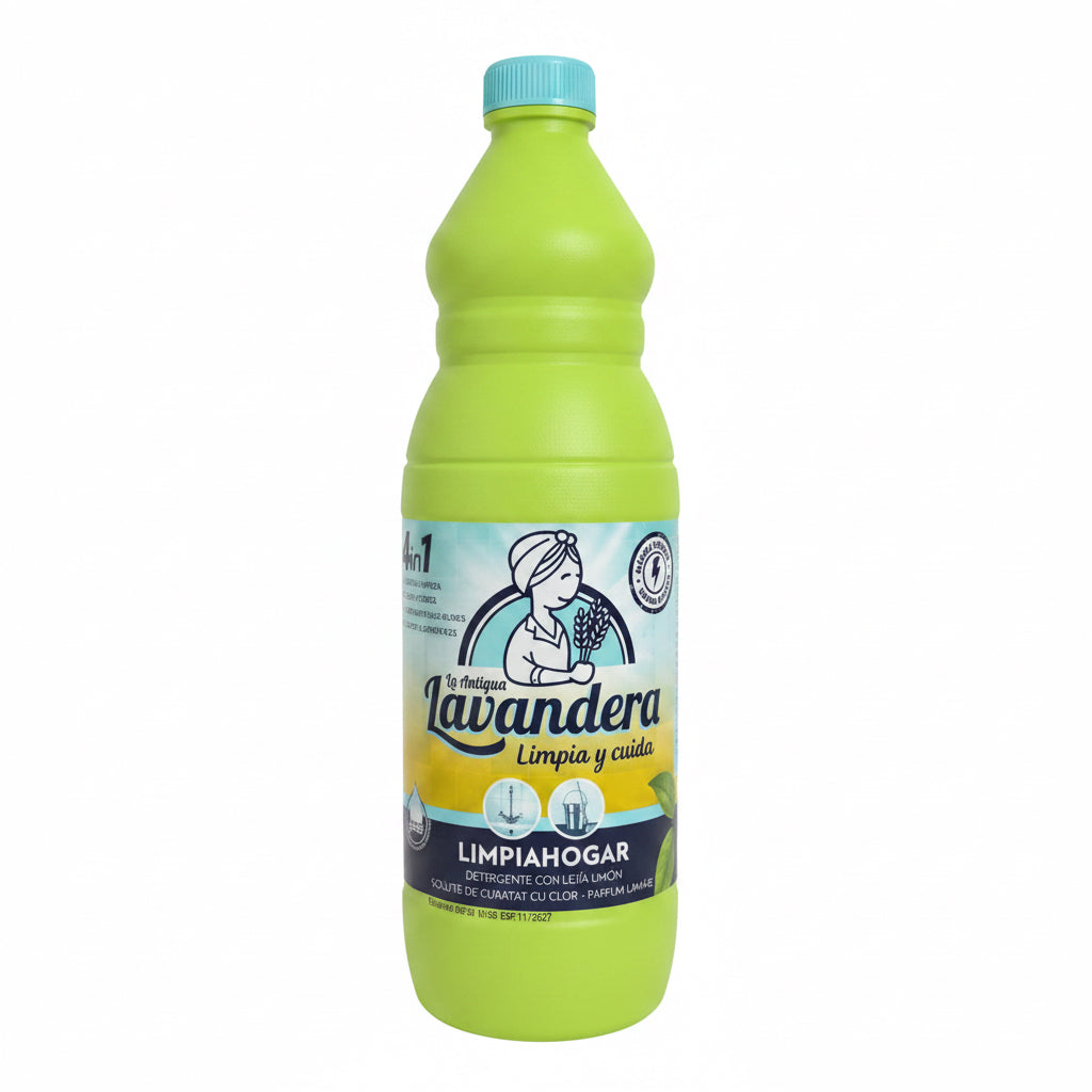 Detergente Limpiahogar con Lejía La Lavandera 4 en 1 - Fragancia Limón 1,5L