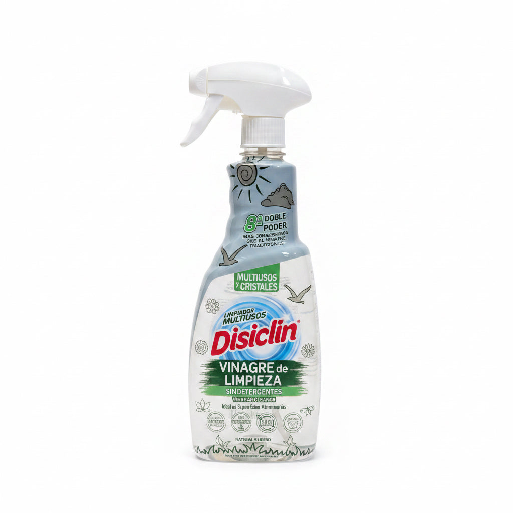 Limpiador Multiusos y Cristales Disiclin Vinagre de Limpieza Spray – Sin Detergentes 750ml