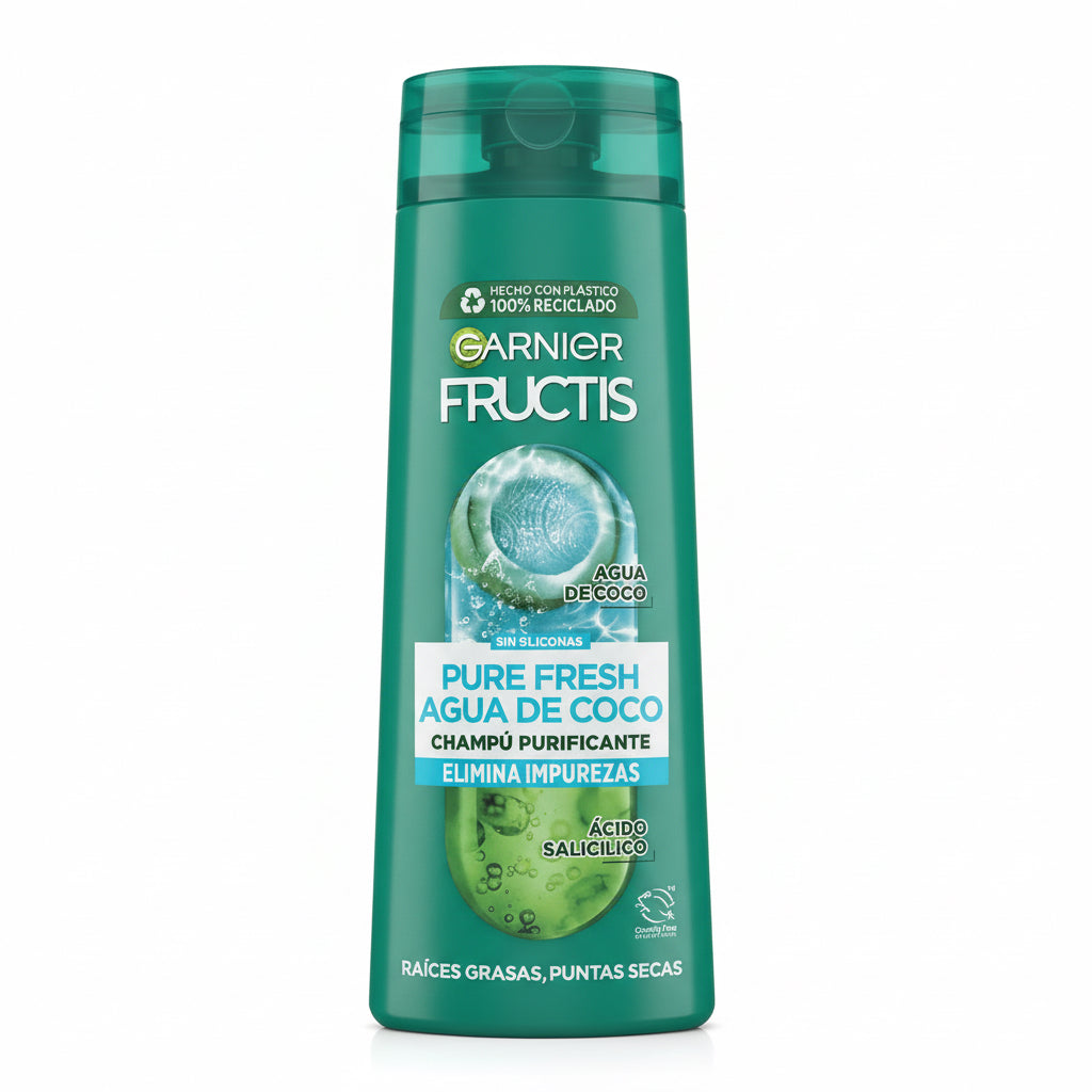 Champú Purificante Pure Fresh Agua de Coco Fructis 380ml