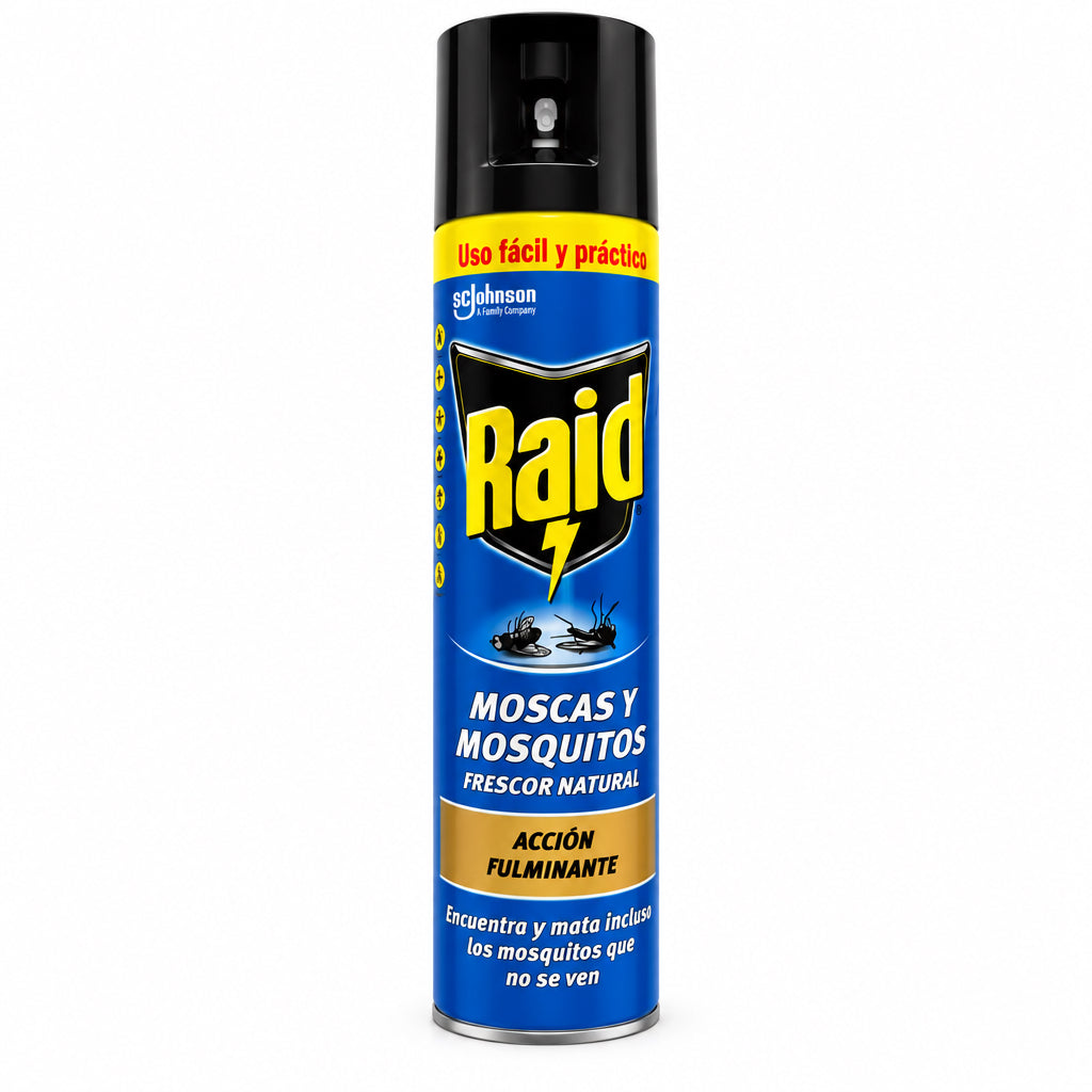 Raid Moscas y Mosquitos Frescor Natural Insecticida Aerosol Acción Fulminante 400ml
