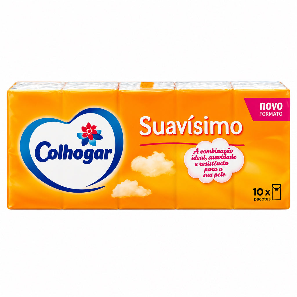 Colhogar Suavísimo Pañuelos de Papel Pack de 10 Paquetes Suavidad y Resistencia para el Cuidado de la Piel