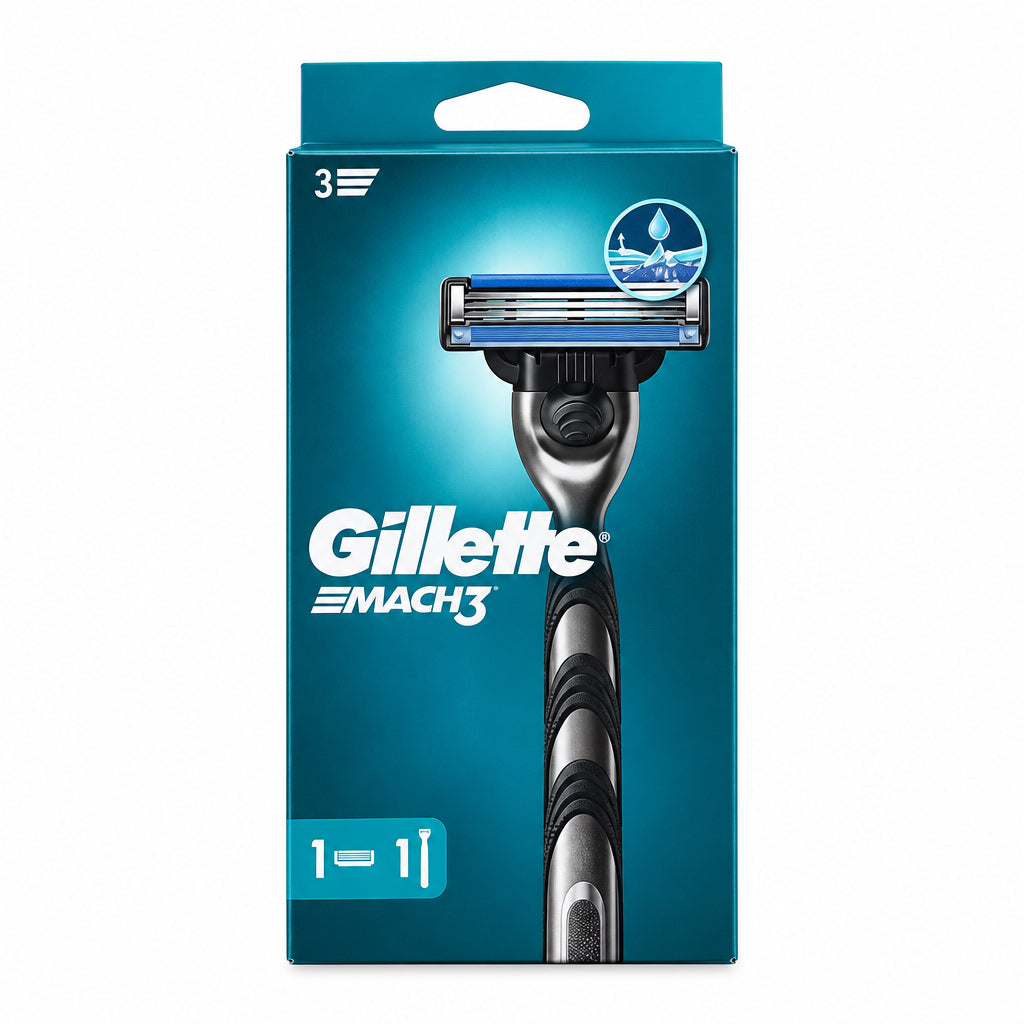Gillette Mach3 Maquinilla de Afeitado Recargable 1 Mango + 1 Recambio 3 Hojas Tecnología DuraComfort