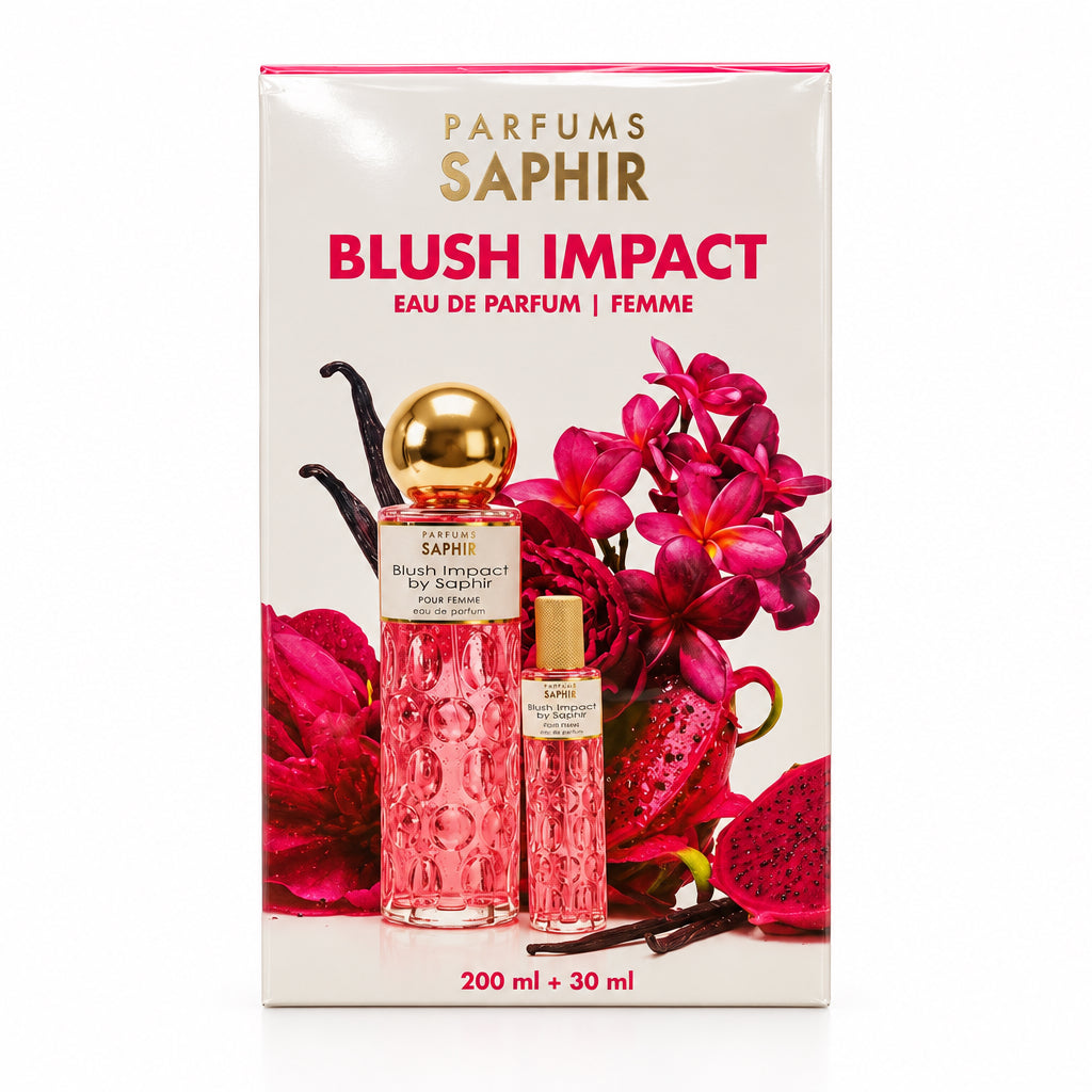 Estuche Blush Impact by Saphir Eau de Parfum Pour Femme 200 ml + 30 ml Perfume de Mujer