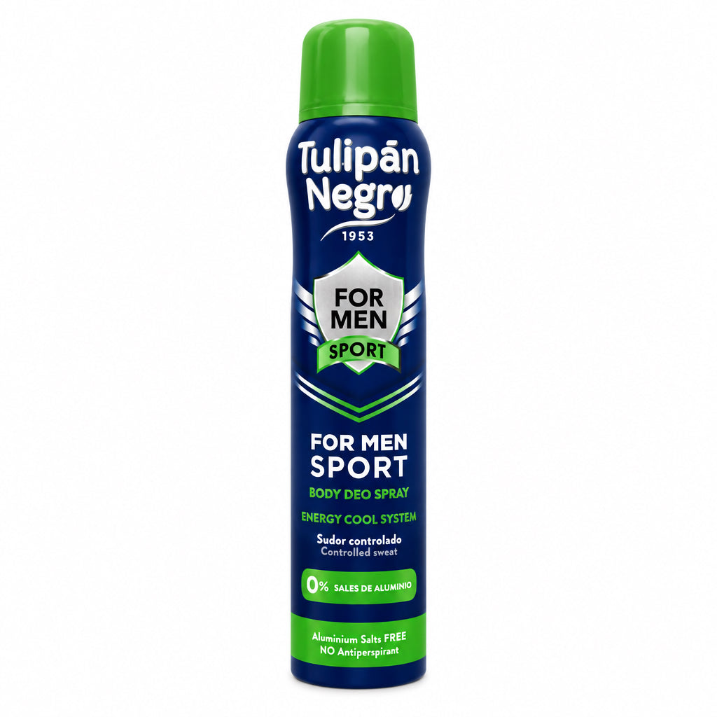 Desodorante Body Deo Spray For Men Sport Energy Cool System 0% Sales de Aluminio Tulipán Negro 200ml