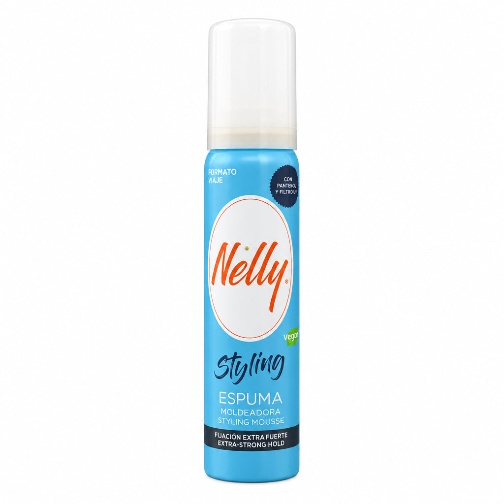Espuma Moldeadora Styling Fijación Extra Fuerte Formato Viaje Nelly 75ml