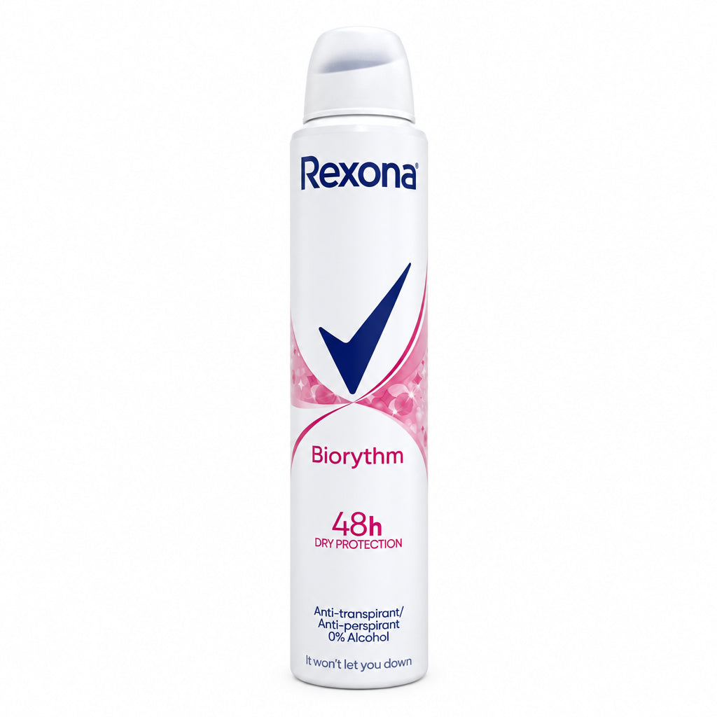 Desodorante Antitranspirante Biorythm Dry Protection 48h 0% Alcohol Rexona 200ml