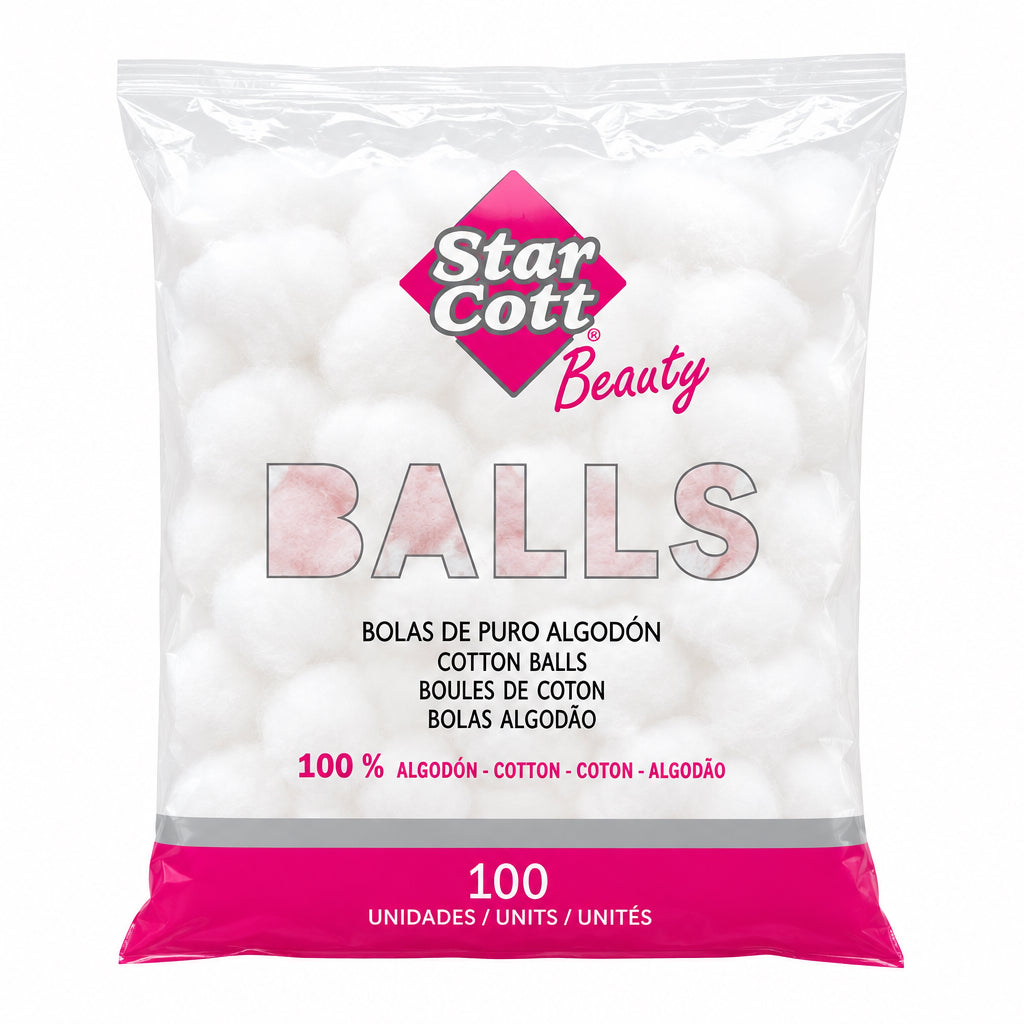 Star Cott Beauty Bolas de Puro Algodón 100% Algodón 100 Unidades Higiene y Cuidado Personal