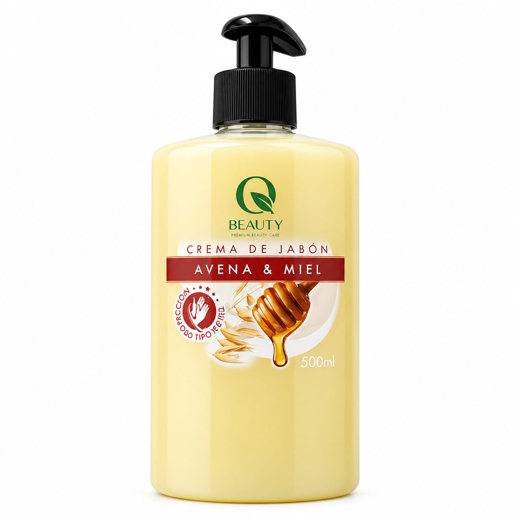 Crema de Jabón Avena y Miel 500 ml Q Beauty