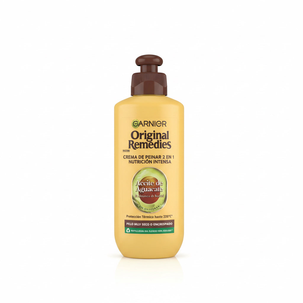 Crema de Peinar 2 en 1 Nutrición Intensa Aceite de Aguacate Original Remedies Garnier 200ml