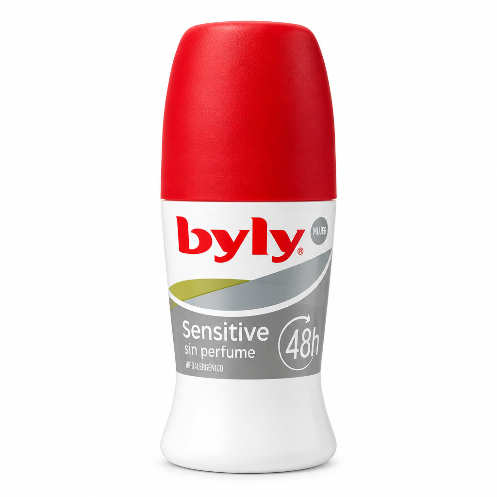 Desodorante Roll-On 48h Sensitive Sin Perfume Hipoalergénico Byly 50ml