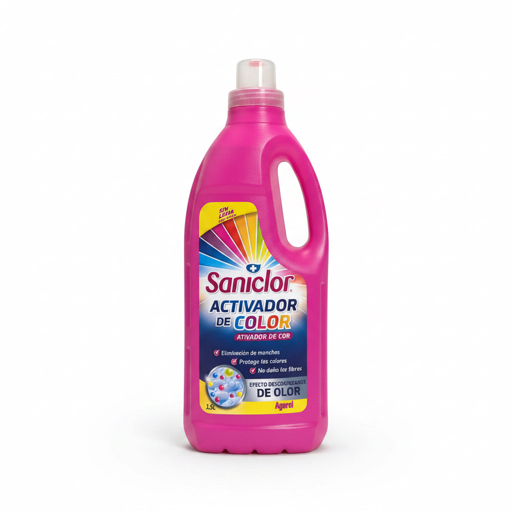 Activador de Color Saniclor Agerul – Quitamanchas Sin Lejía, Efecto Desodorizante de Olor 1,5 Litros
