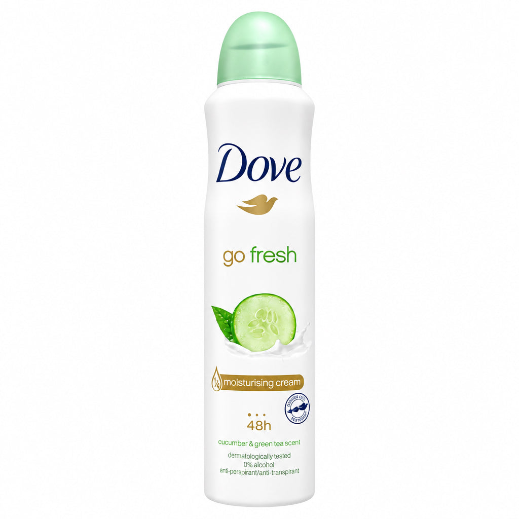 Desodorante Antitranspirante Go Fresh Pepino y Té Verde 48h 0% Alcohol Dove 250ml