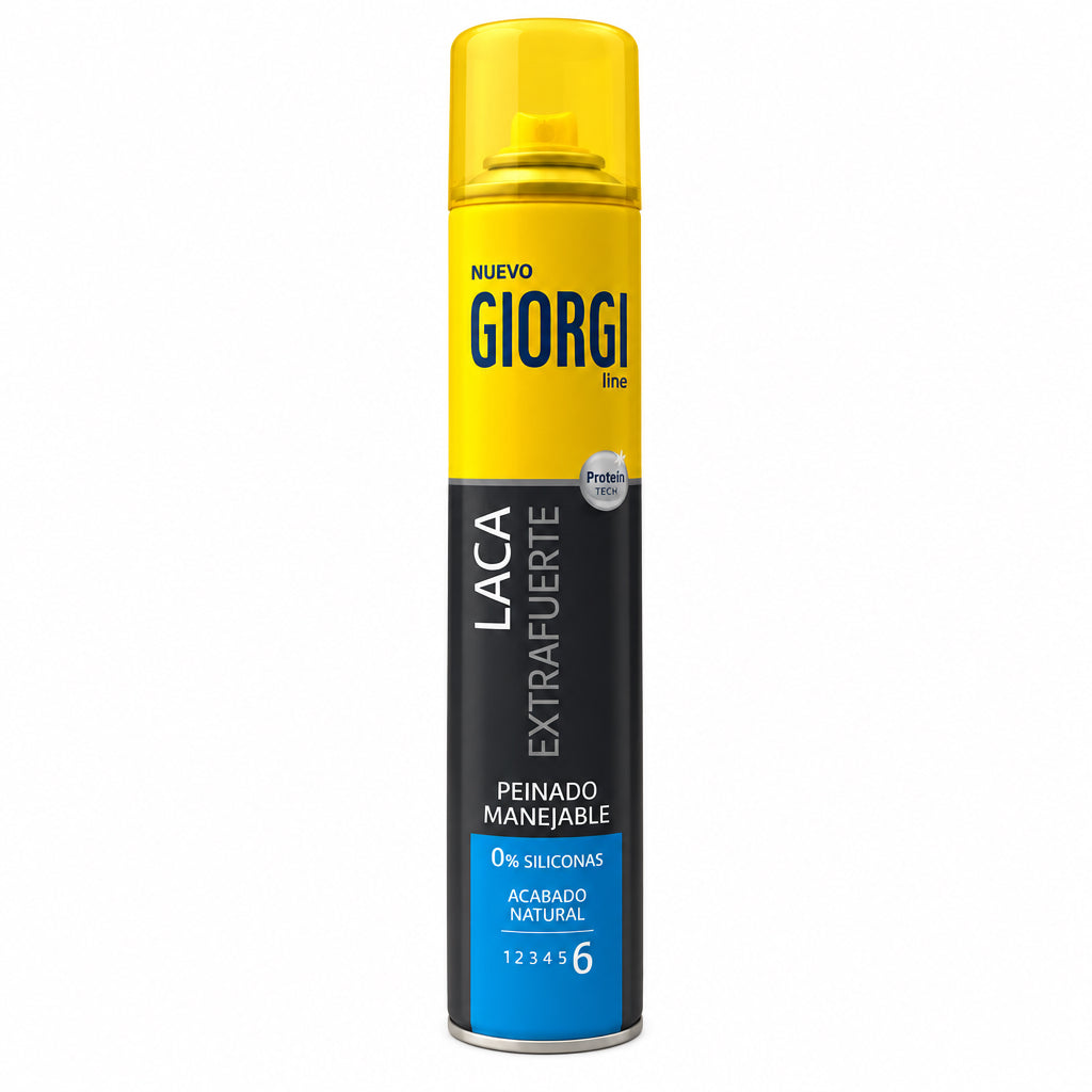Laca Extrafuerte Peinado Manejable Fijación 6 0% Siliconas Giorgi Line 300ml