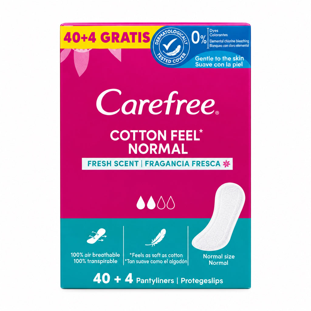 Carefree Salvaslips Cotton Feel Normal Fragancia Fresca 44 Unidades