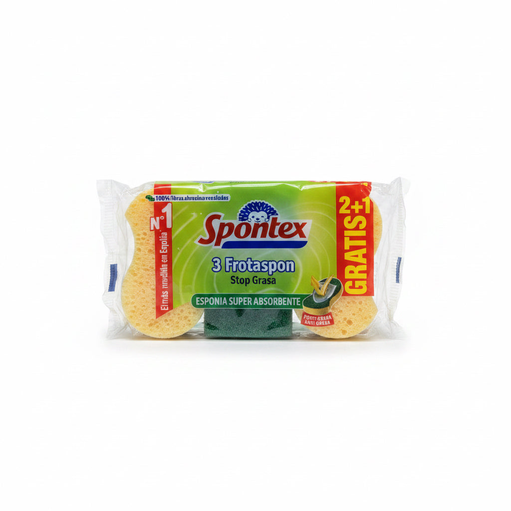 Pack de Esponjas Spontex Frotaspon Stop Grasa (2+1 Gratis)