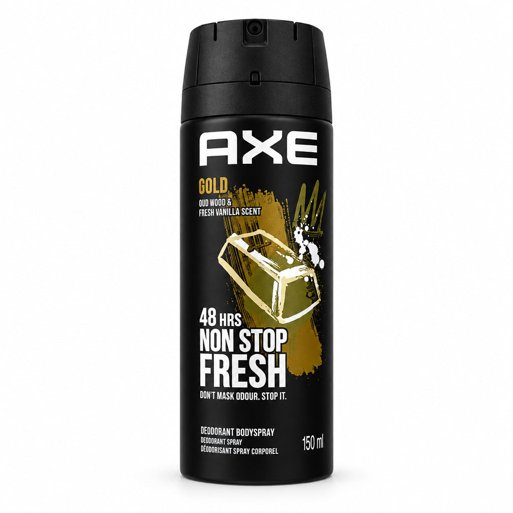 Desodorante Body Spray Gold Oud Wood & Fresh Vanilla Scent 48h Non-Stop Fresh 150 ml Axe 150ml