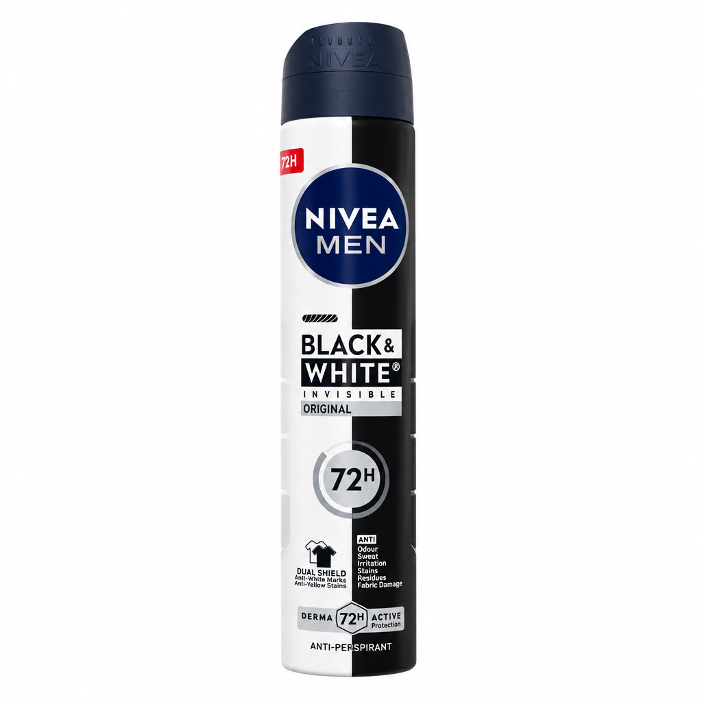 Desodorante Antitranspirante Men Black & White Invisible Original 72h Nivea 200ml