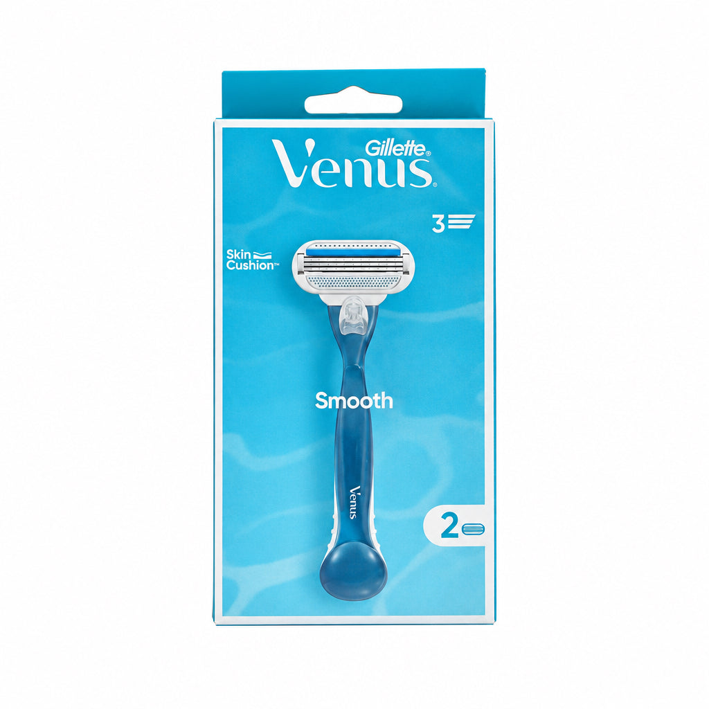 Gillette Venus Smooth Maquinilla de Afeitado Recargable 1 Mango + 2 Recambios 3 Hojas Skin Cushion