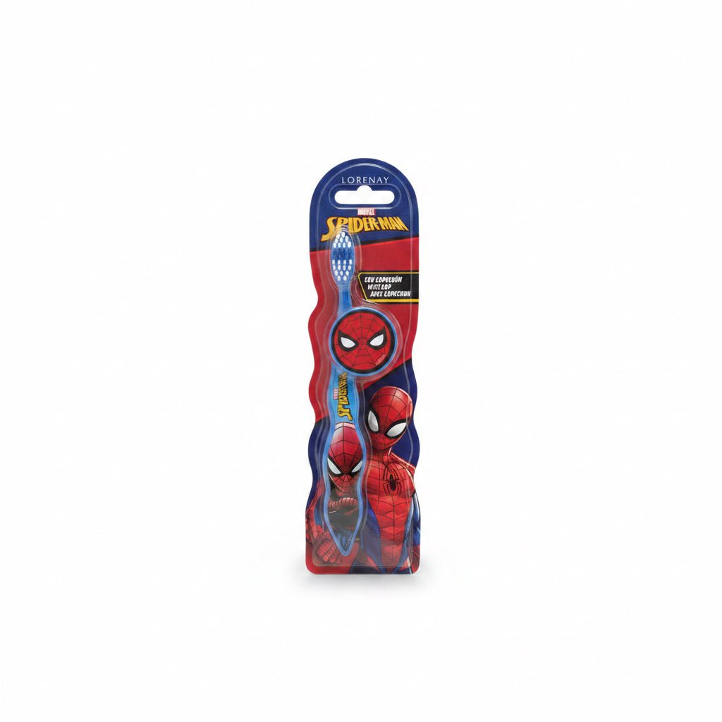 Cepillo de Dientes Infantil Marvel Spiderman con Capuchón – Lorenay