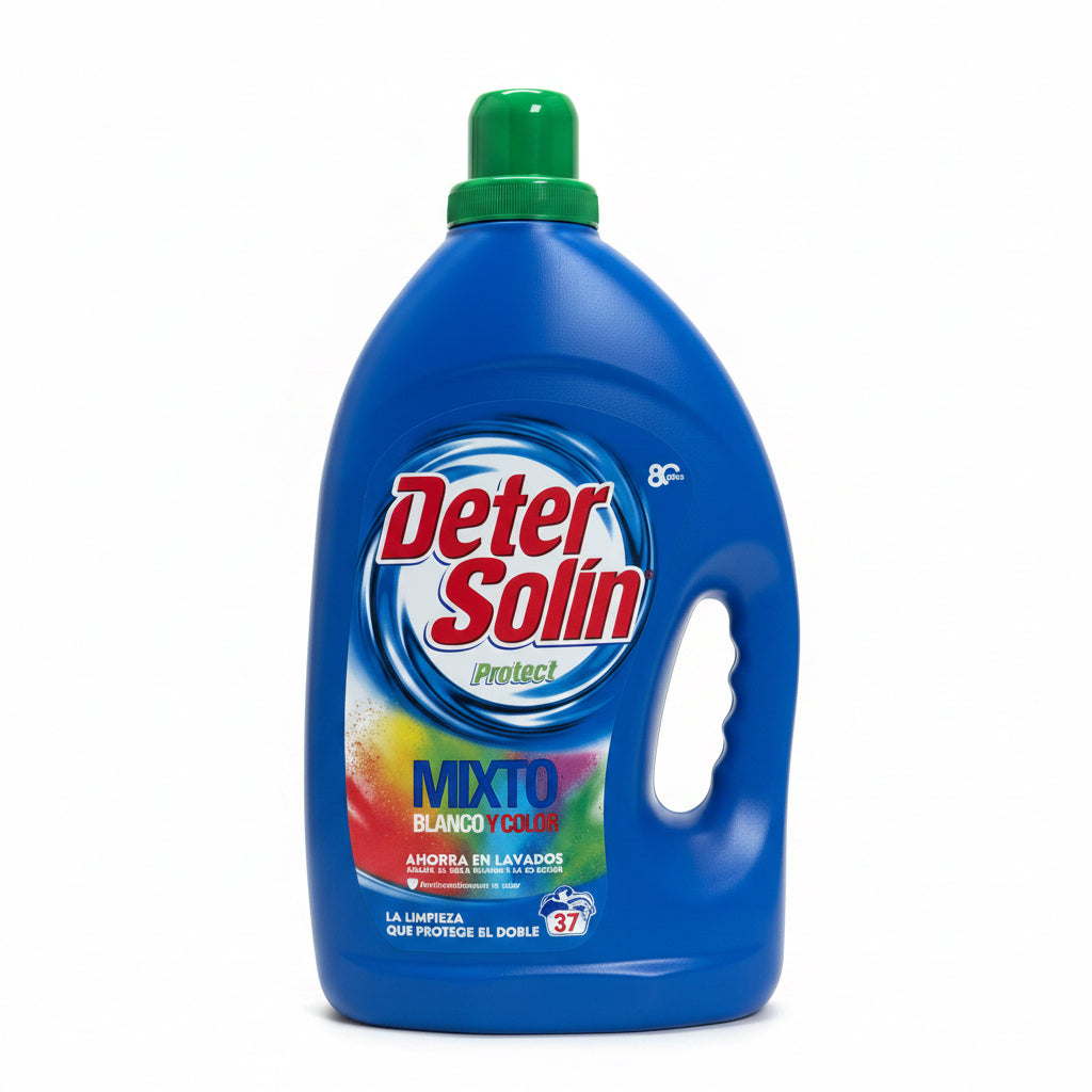 Detergente Líquido Mixto Blanco y Color Deter Solín 37 Lavados
