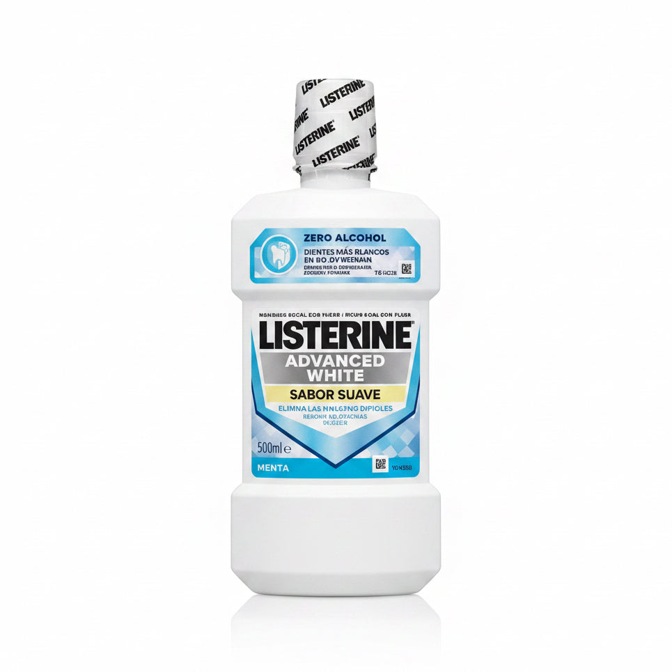 Listerine Advanced White – Enjuague Bucal Blanqueador Sin Alcohol 500 ml