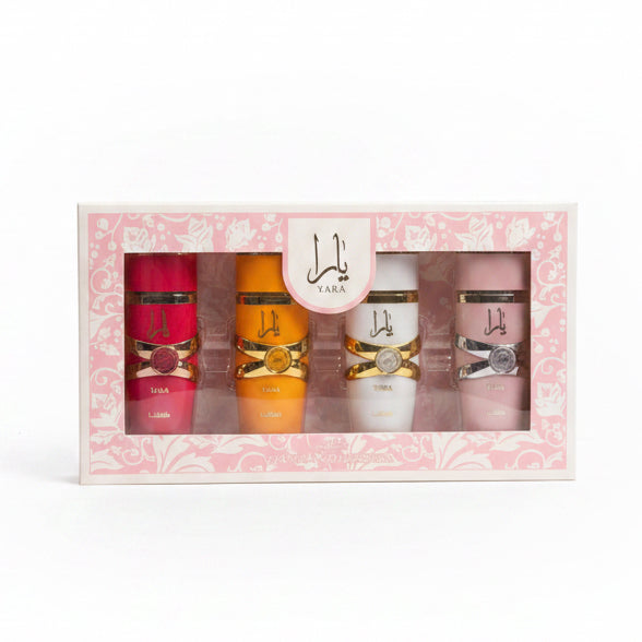 Pack My Yara Collection Yara, Yara Moi, Yara Tous y Yara Candy Perfumes Lattafa 25ml