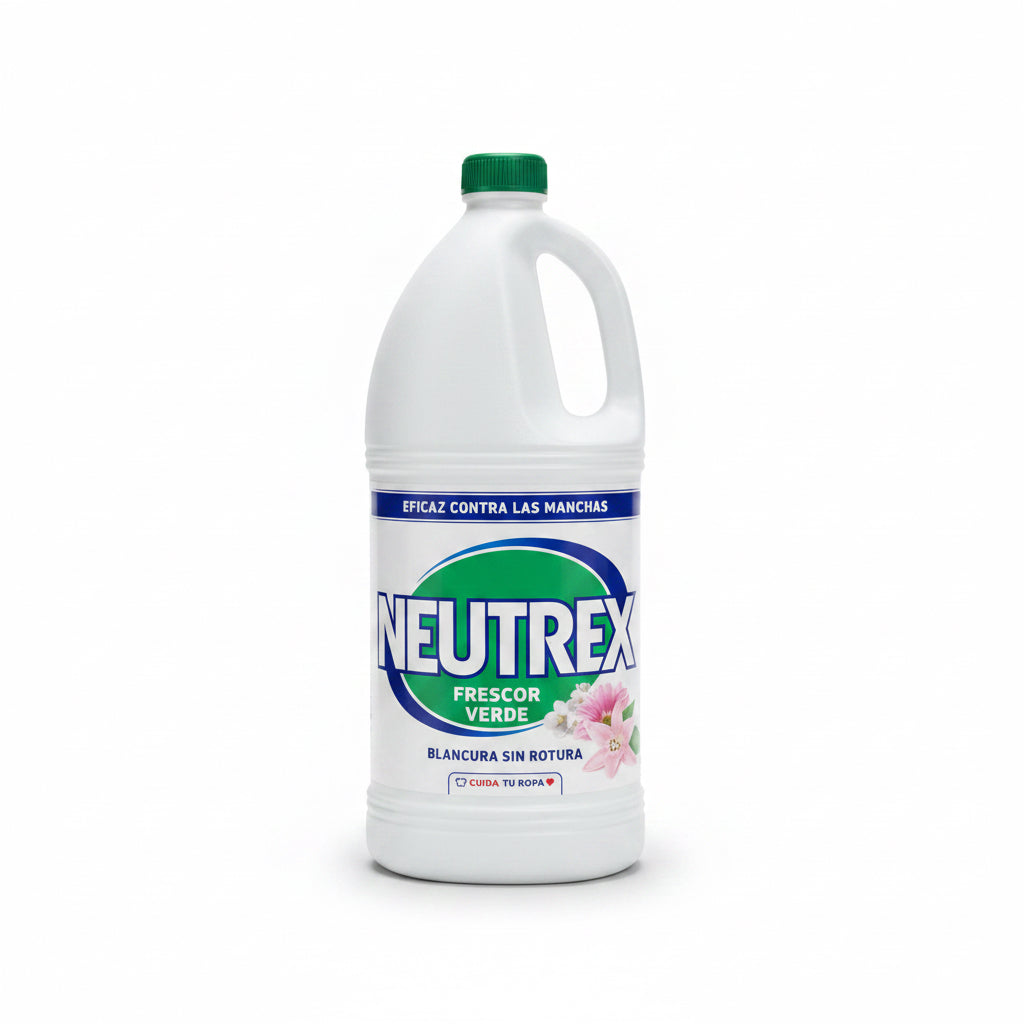 Lejía Neutrex Frescor Verde – Eficaz Contra las Manchas, Blancura sin Rotura 1,9l
