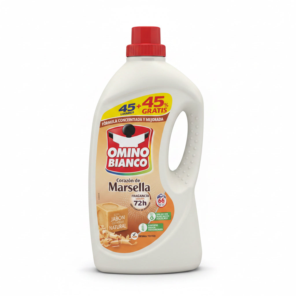 Detergente Líquido Corazón de Marsella Omino Bianco 66 Lavados