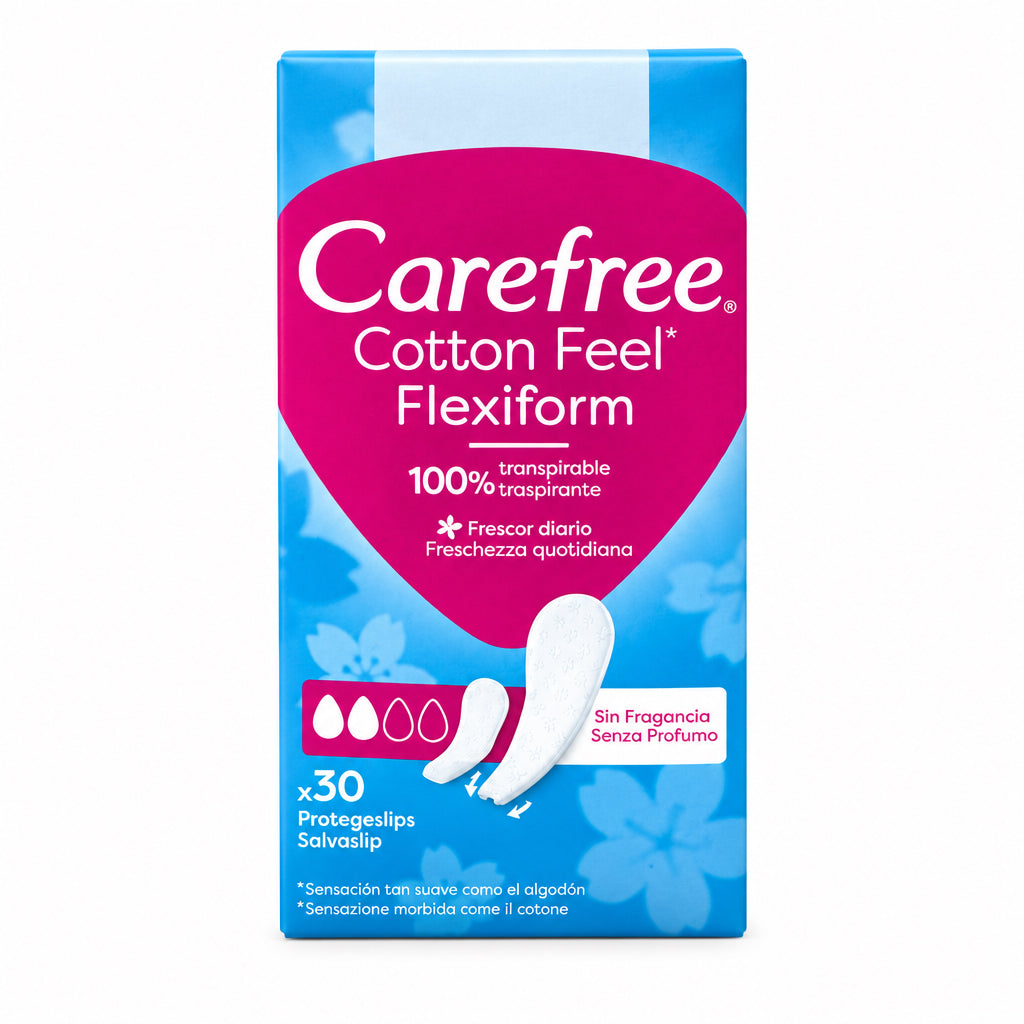 Carefree Salvaslips Cotton Feel Flexiform Sin Fragancia 30 Unidades