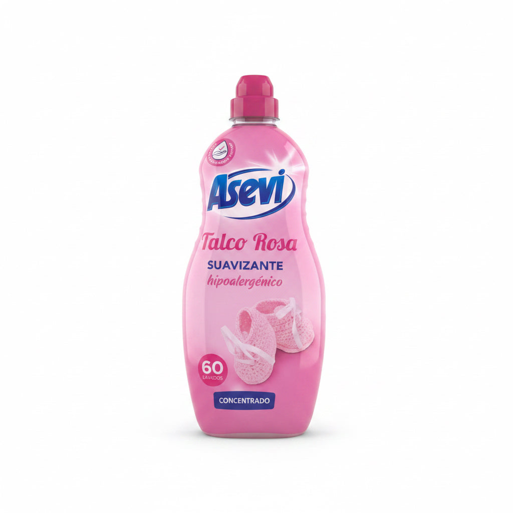 Suavizante Hipoalergénico Talco Rosa Asevi 60 Lavados