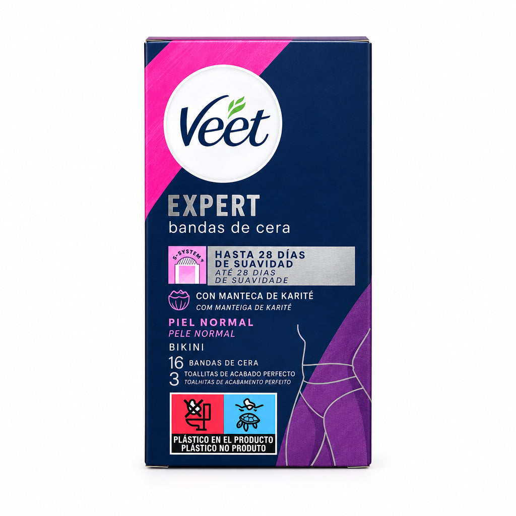 Veet 16 Bandas de Cera Expert Piel Normal Bikini