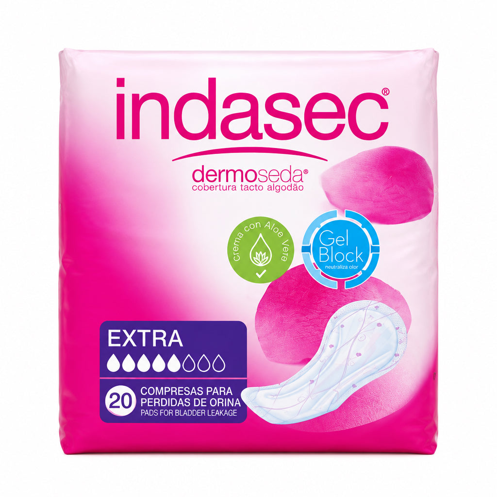 Indasec Dermoseda Compresas para Pérdidas de Orina Extra 20 Unidades