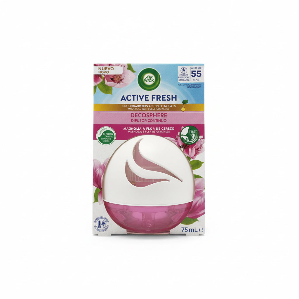 Difusor Continuo Active Fresh Decosphere Magnolia y Flor de Cerezo Air Wick 75 ml